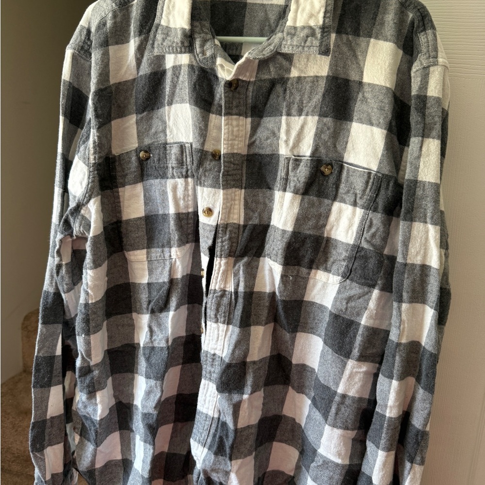 Sonoma Gray and White Checkered Shirt